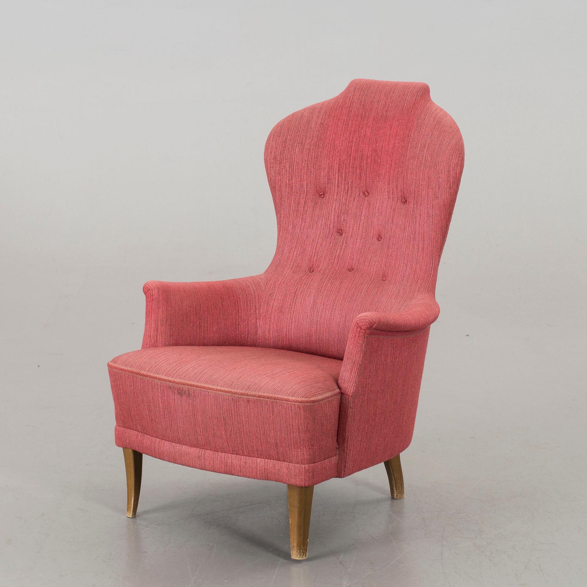 CARL MALMSTEN, fåtölj, "Farmor", AB O H Sjögren, Tranås, 1900-talets andra hälft.