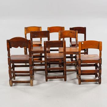 Nine chairs, 19th century.
