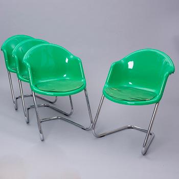 STOLAR, 4 st, modell 419, Yrjö Kukkapuro, Haimi. Formgiven på 1970-talet.