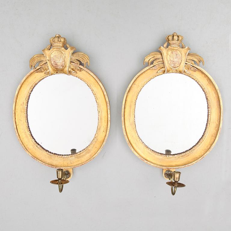 SPEGELLAMPETTER, 1 par, gustavianska, 1700-talets slut.