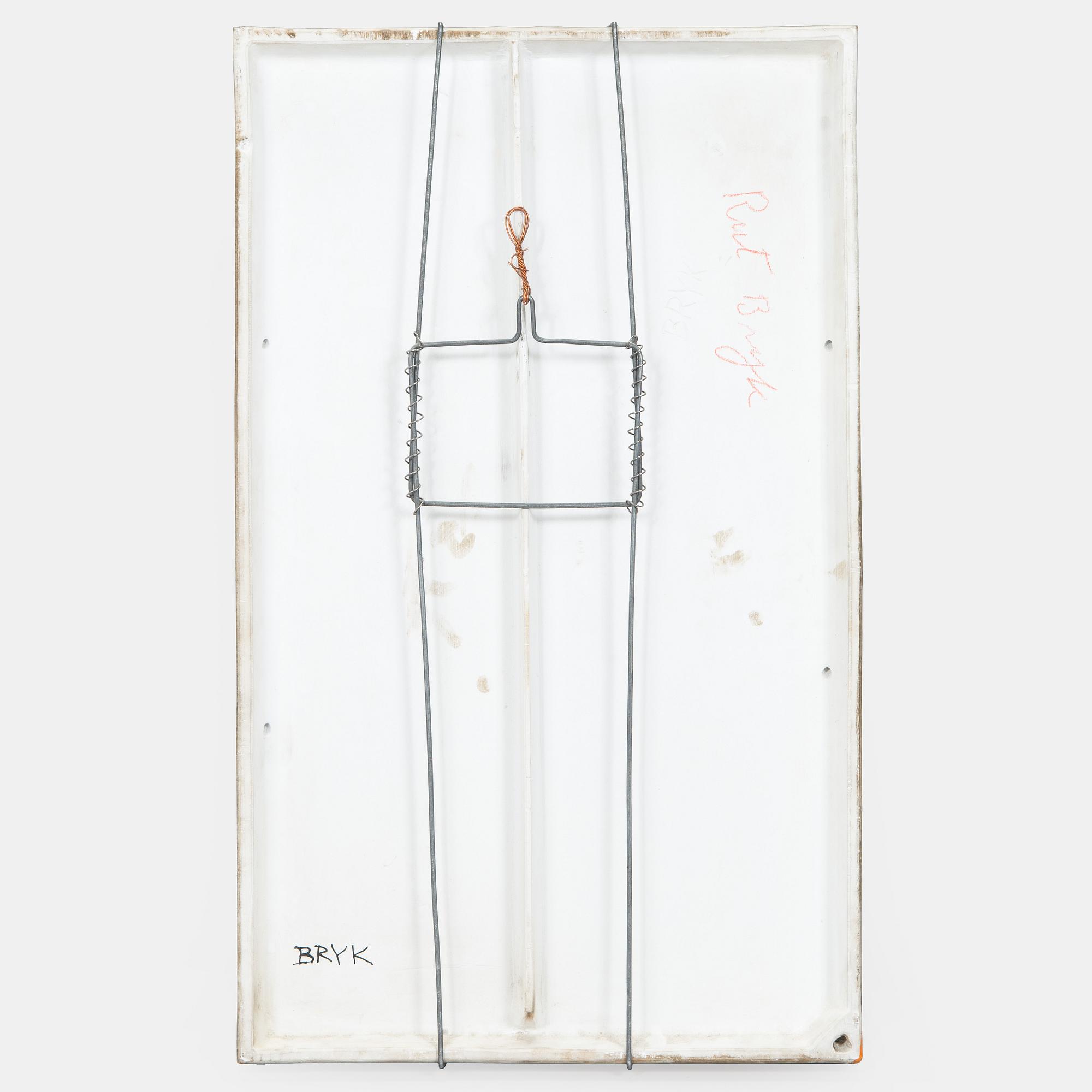 Rut Bryk, a stoneware wall relief signed a tergo BRYK.