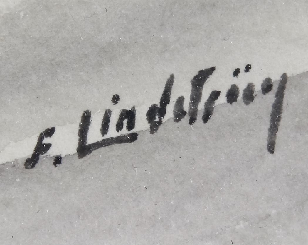 LINDSTRÖM, FRANS, akvareller, 3 st, sign.