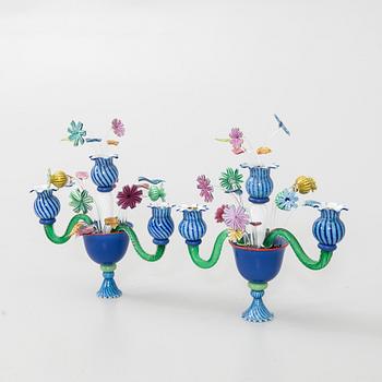 Jonas Rooth, Vägglampetter, ett par, glas, egen ateljé, 1990-tal.