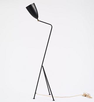 Greta Magnusson Grossman, a black lacquered 'G-33' / Grasshopper floor light, Bergboms, Malmö, Sweden 1950s.