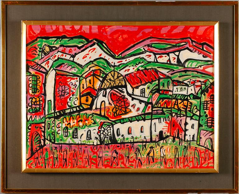 UNO VALLMAN, gouache, signerad och daterad 1967.