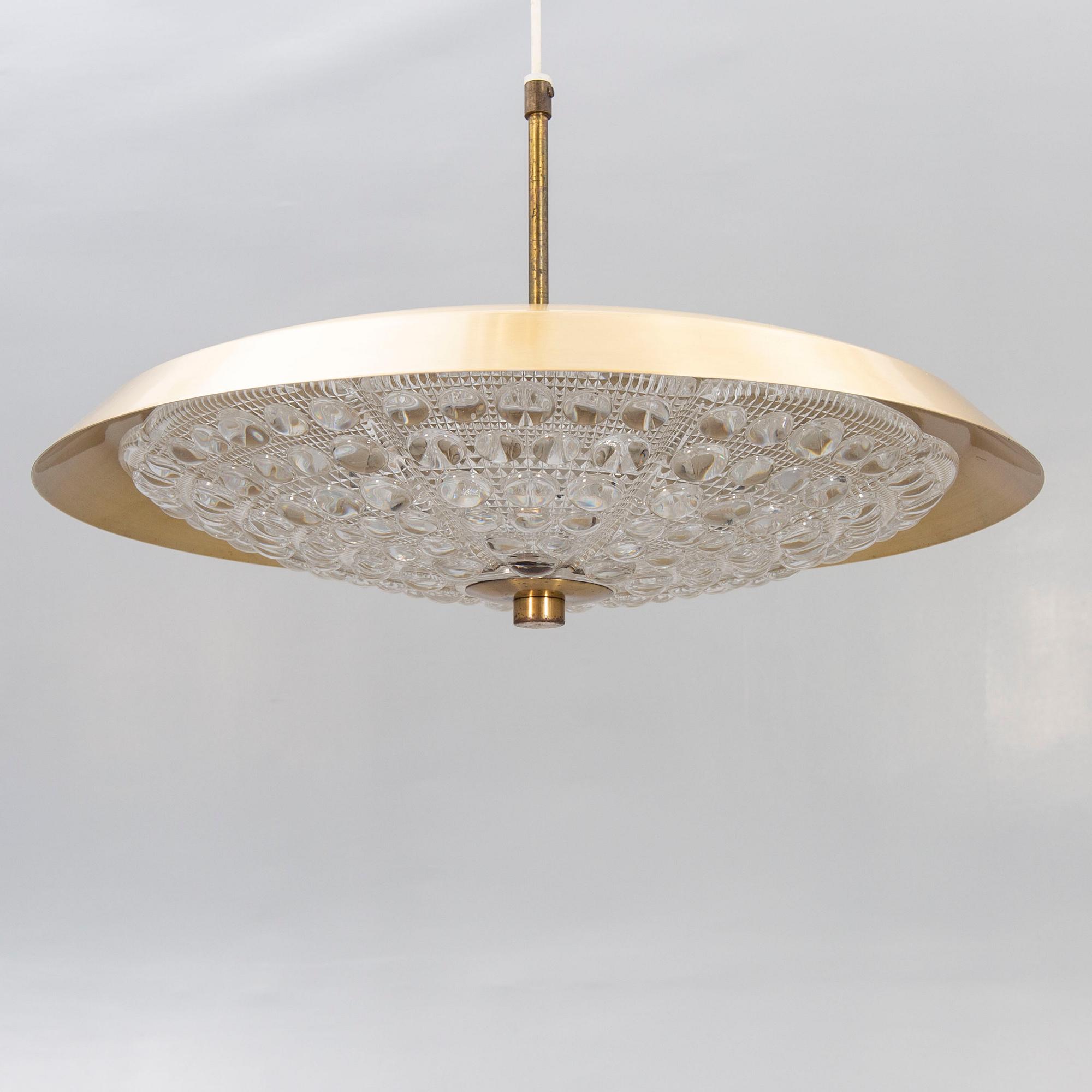 Carl Fagerlund, taklampa och plafond, Orrefors, 1950-60-tal.