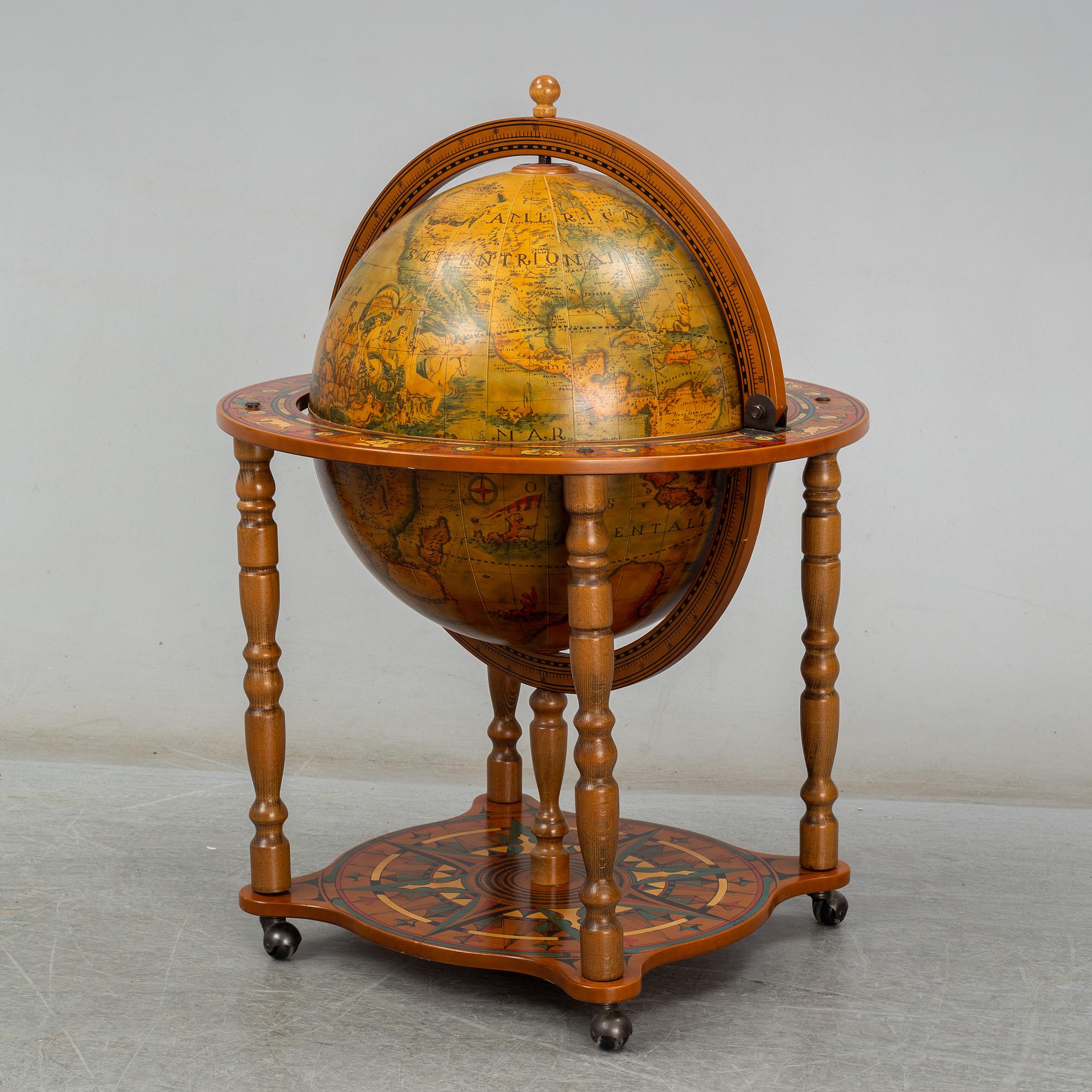 A globe drinks cabinet, late 20th Century.