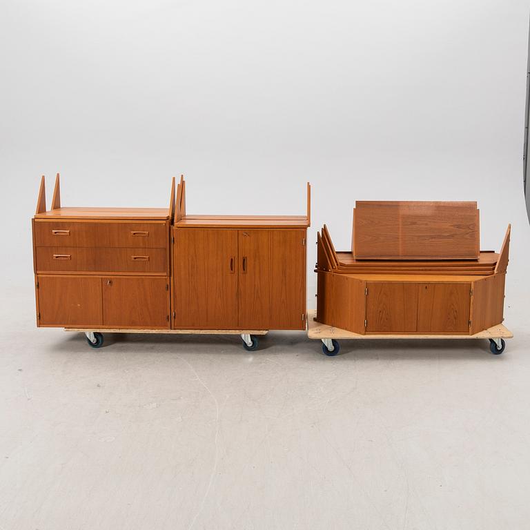 A Karhu/Wechert 1960s teak corner book shelf from AB Anders Gustafsson Tibro.