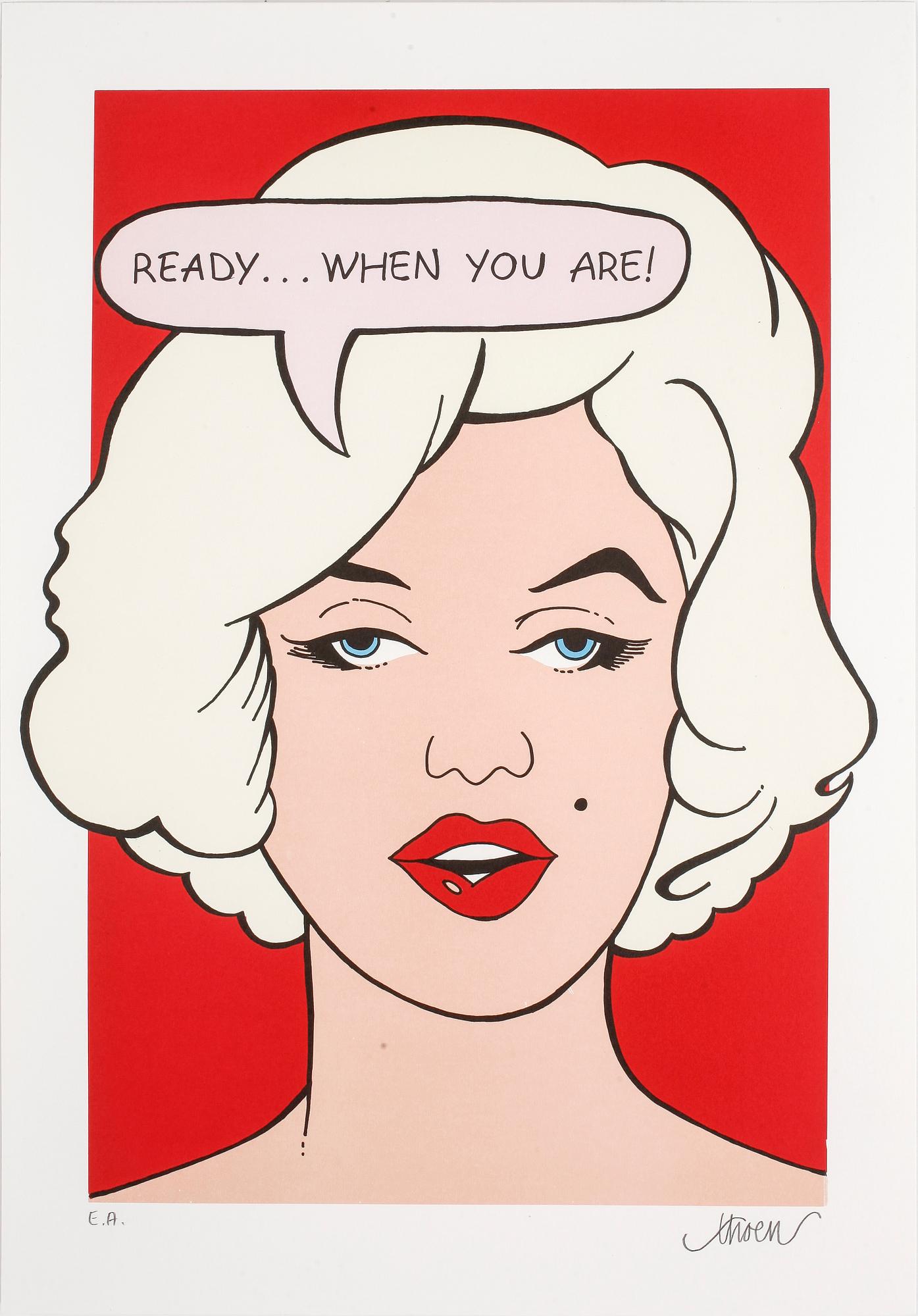 PETTER THOEN, "Ready...when you are!", offsetlitografi, signerat provtryck.