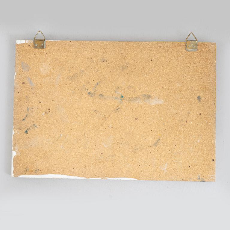 Ulrica Hydman-Vallien, a stoneware plaque, executed in her own workshop, Sweden.