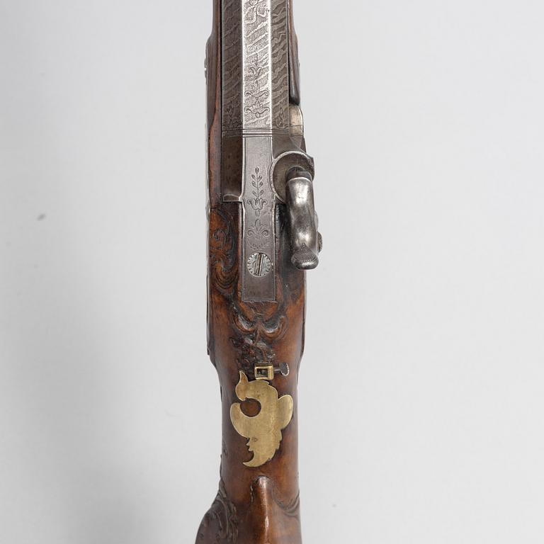 Percussion rifle converted from flintlock, Franz Steskal, Austria, late 18th century.