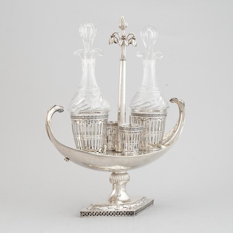 A Swedish late Gustavian cruet-set, mark of Pehr Zethelius, Stockholm 1799.