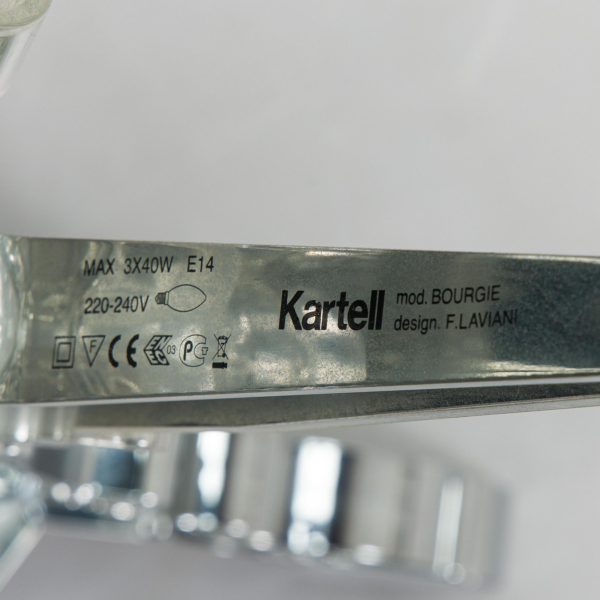 Ferruccio Laviani, pöytävalaisin, ”Bourgie”, Kartell, Italia.