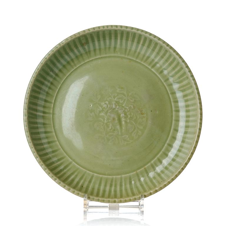 A celadon dish, Ming dynasty (1368-1644).