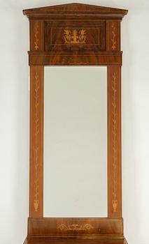 A mirror and cabinet from the mid 1800's.