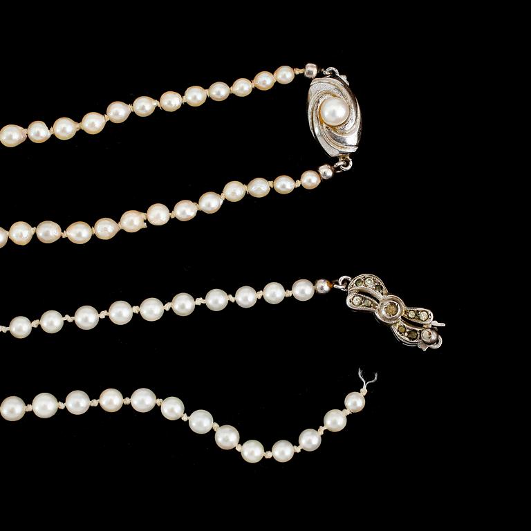COLLIER, 2 st, odlade doserade pärlor.