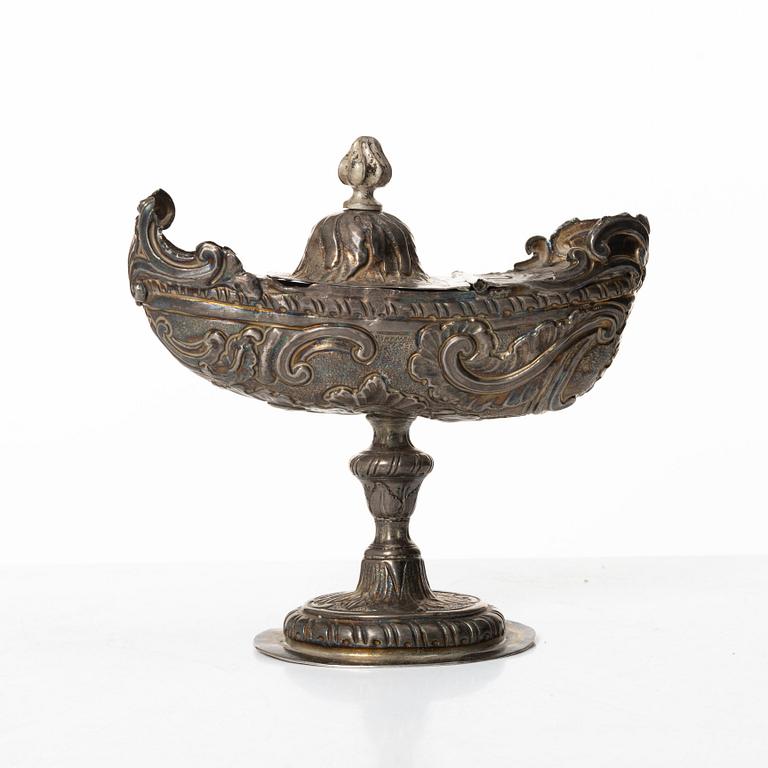 Incense burner, silver, 19th century, possibly Italy.