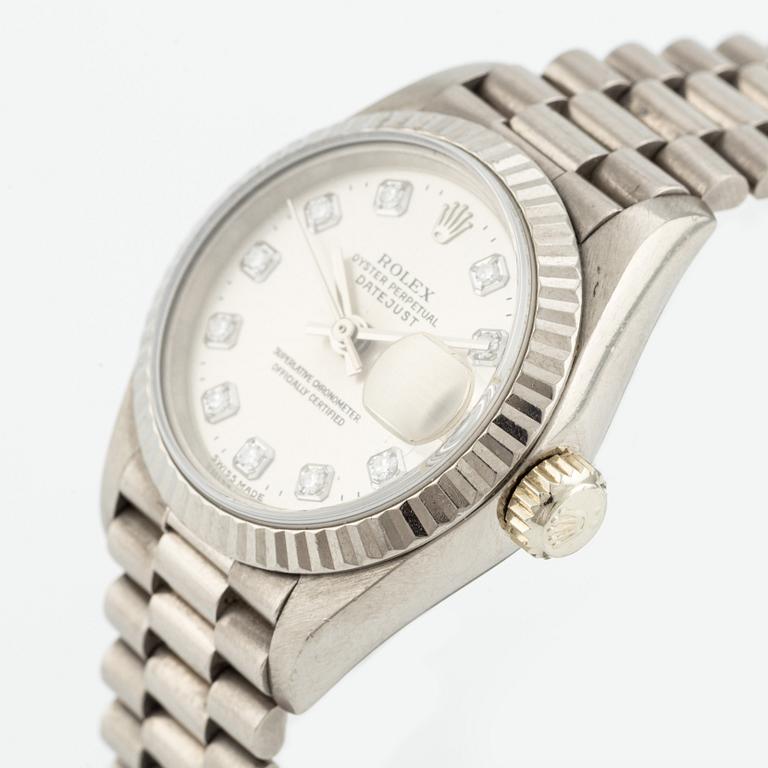 Rolex, Oyster Perpetual, Datejust, "Diamond Dial", armbandsur, 26 mm.