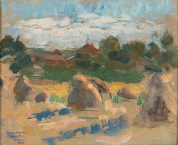 Axel Haartman, oil on board, signed and dated Kimito Rönnudd 1950.