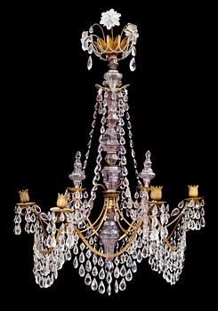 1269. A Russian 19th century six-light chandelier.