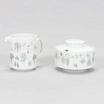 Tapio Wirkkala / Rut Bryk, coffee and tea set, porcelain, 14 pieces, "Winterreise" & "Polygon". Rosenthal.