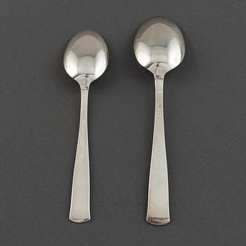Jacob Ängman, a set of 12+6 silver spoons, GAB.