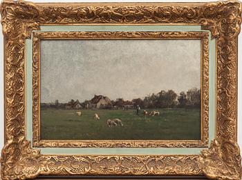 OKÄND KONSTNÄR, olja på pannå. Frankrike, 1800-tal.