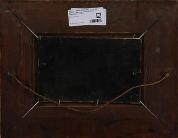 OKÄND KONSTNÄR, olja på pannå, omkring sekelskiftet 1800/1900, sign.