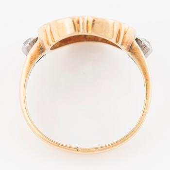 Ring, 18K gold set with round brilliant-cut and old-cut diamonds, STN, Norrköping 1954.