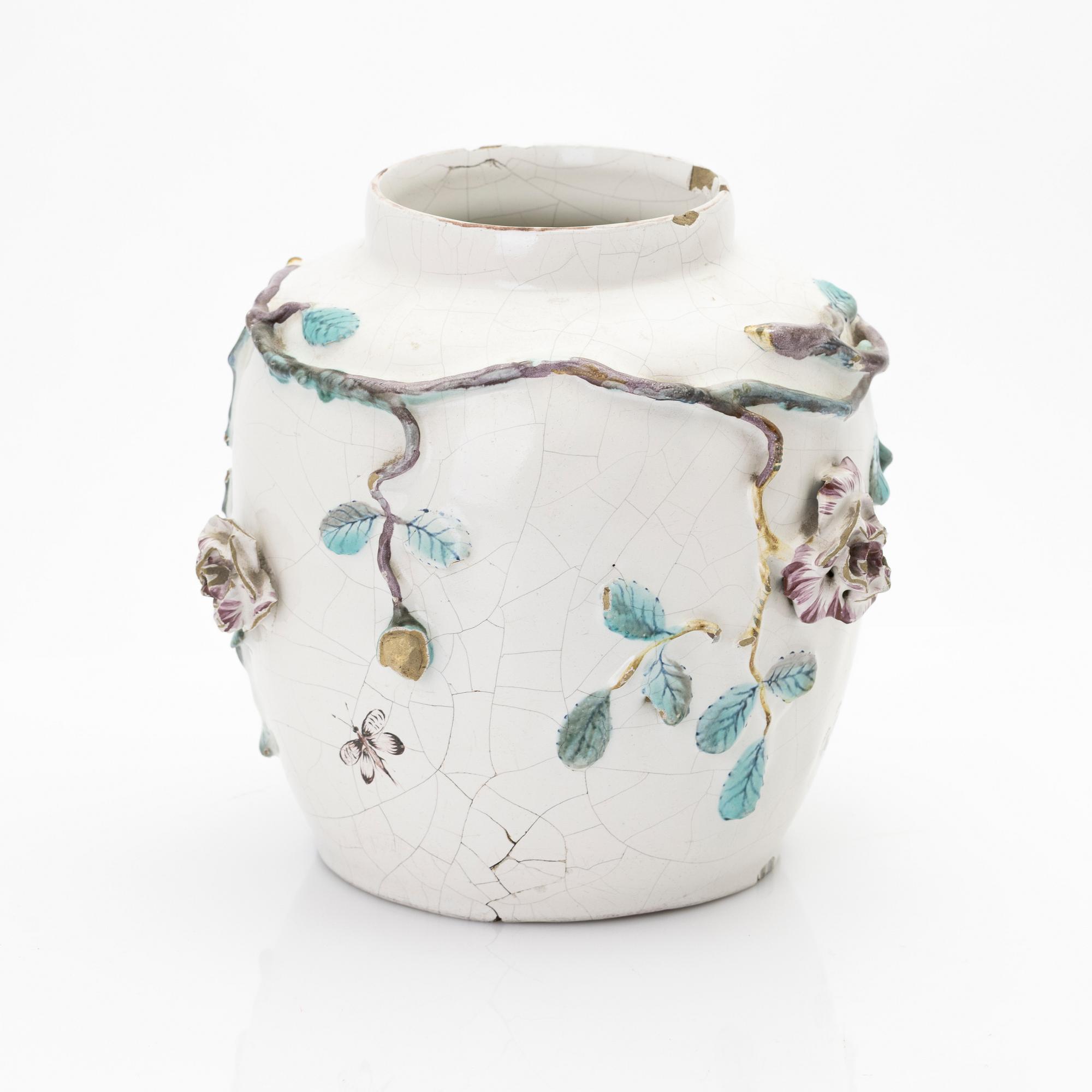 Faience potpourri vase, Marieberg, 18th century.