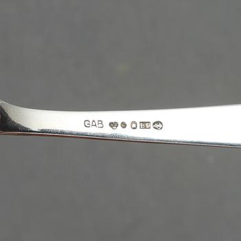 PARTI SILVER, 60 delar, inklusive 5 uppsättningar kaffeskedar, majoriteten Lidköping, mitten 1900-talets. Vikt ca 821 g.