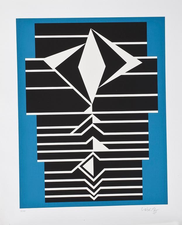 VICTOR VASARELY, Mapp med 10 st färgserigrafi,1989, samtliga signerade och numrerade 93/100.