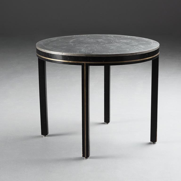 Olof Ågren, & probably Björn Trägårdh or Uno Åhrén, a pewter top table, Stockholm 1930.