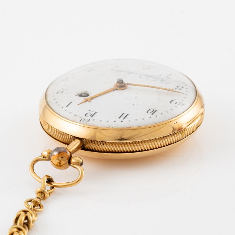 An 18k gold pocket watch by J. Widerstad (watchmaker in Stockholm 1785-1834).