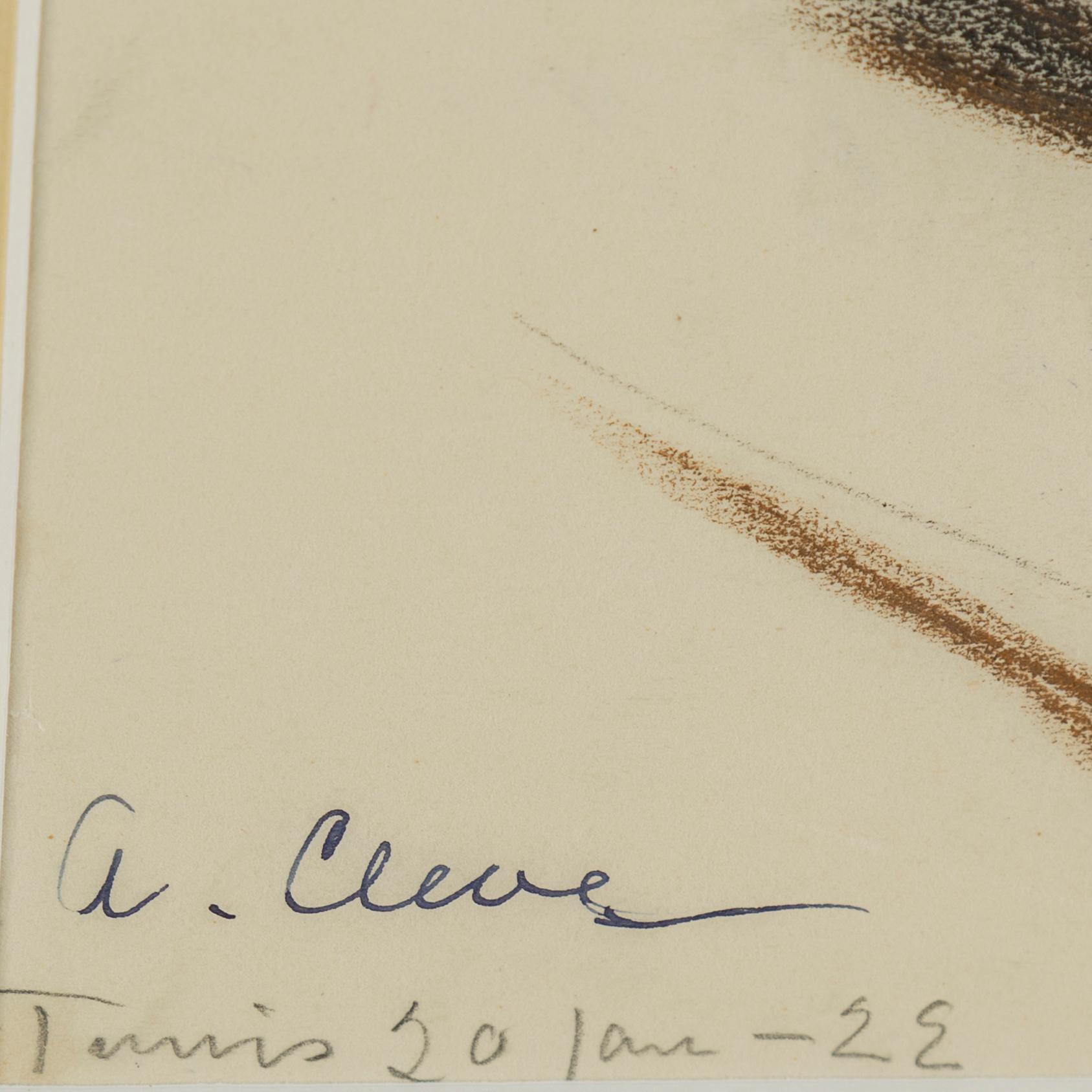 AGNES CLEVE, pastel, signed and dated Tunis -22.
