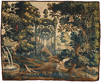 306. A TAPESTRY, tapestry weave, "A castle garden", ca 269 x 327 cm, France the beginning of the 18th century.