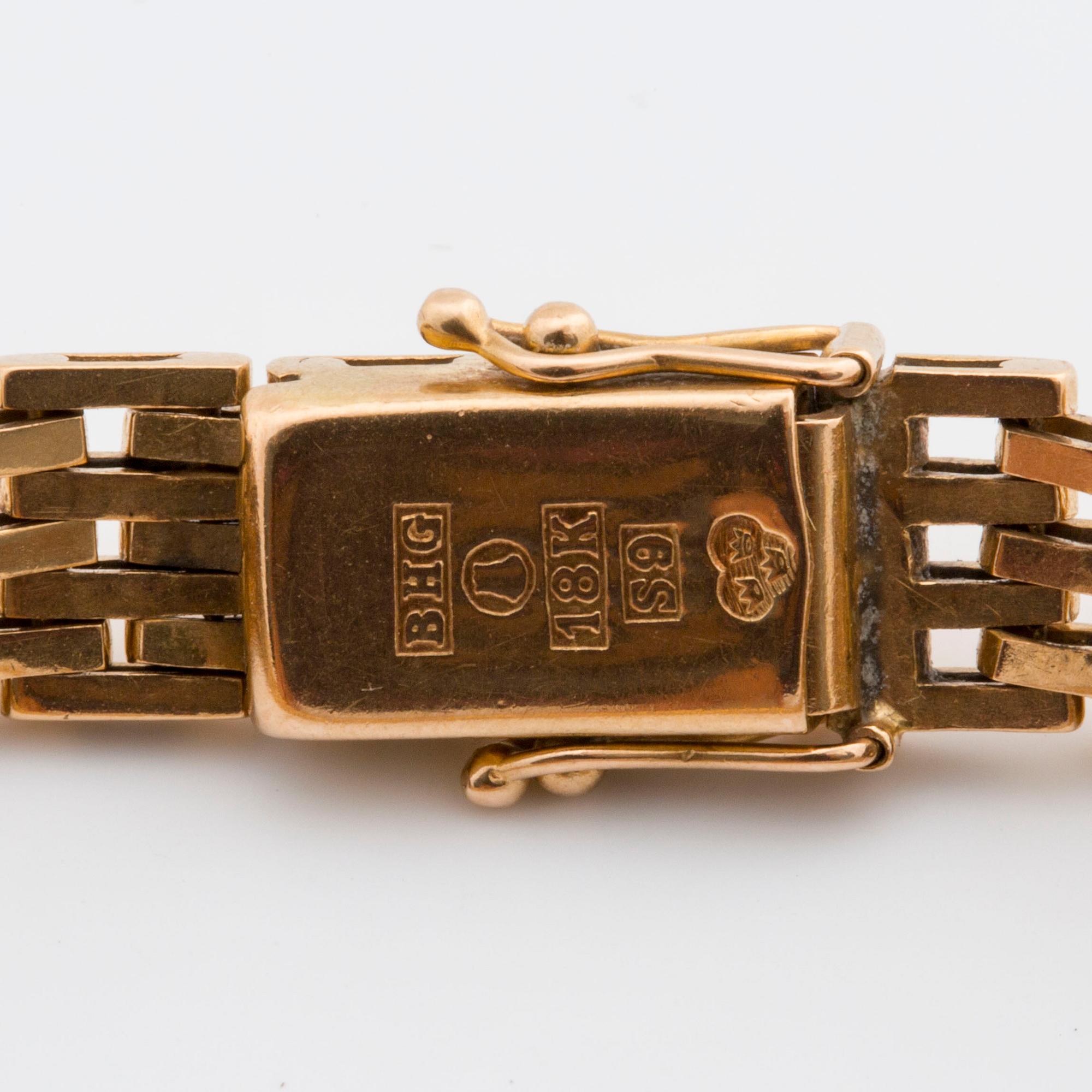 ARMBAND, 18K guld. Stämplat BHG (Bröderna Hedéns Guldsmeds AB)  Stockholm 1968.