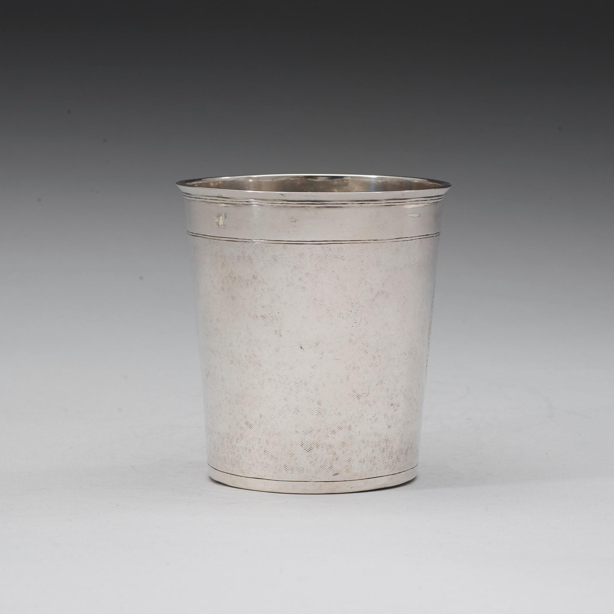A Danish late 17th century silver beaker, marks of Jesper Hansen Rust, Odense 1699.