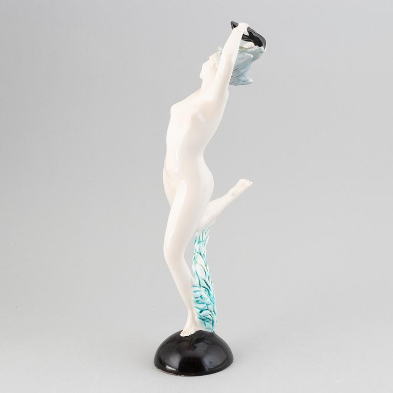An Italian ceramic figurine of a dancing female nude, probably mid 20th century.