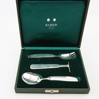W.A. Bolin, children's cutlery, 3 pieces, silver, Stockholm, 1998.