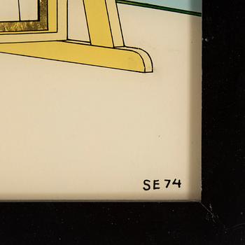 STEN EKLUND, blandteknik på plast, signerad och daterad -74.