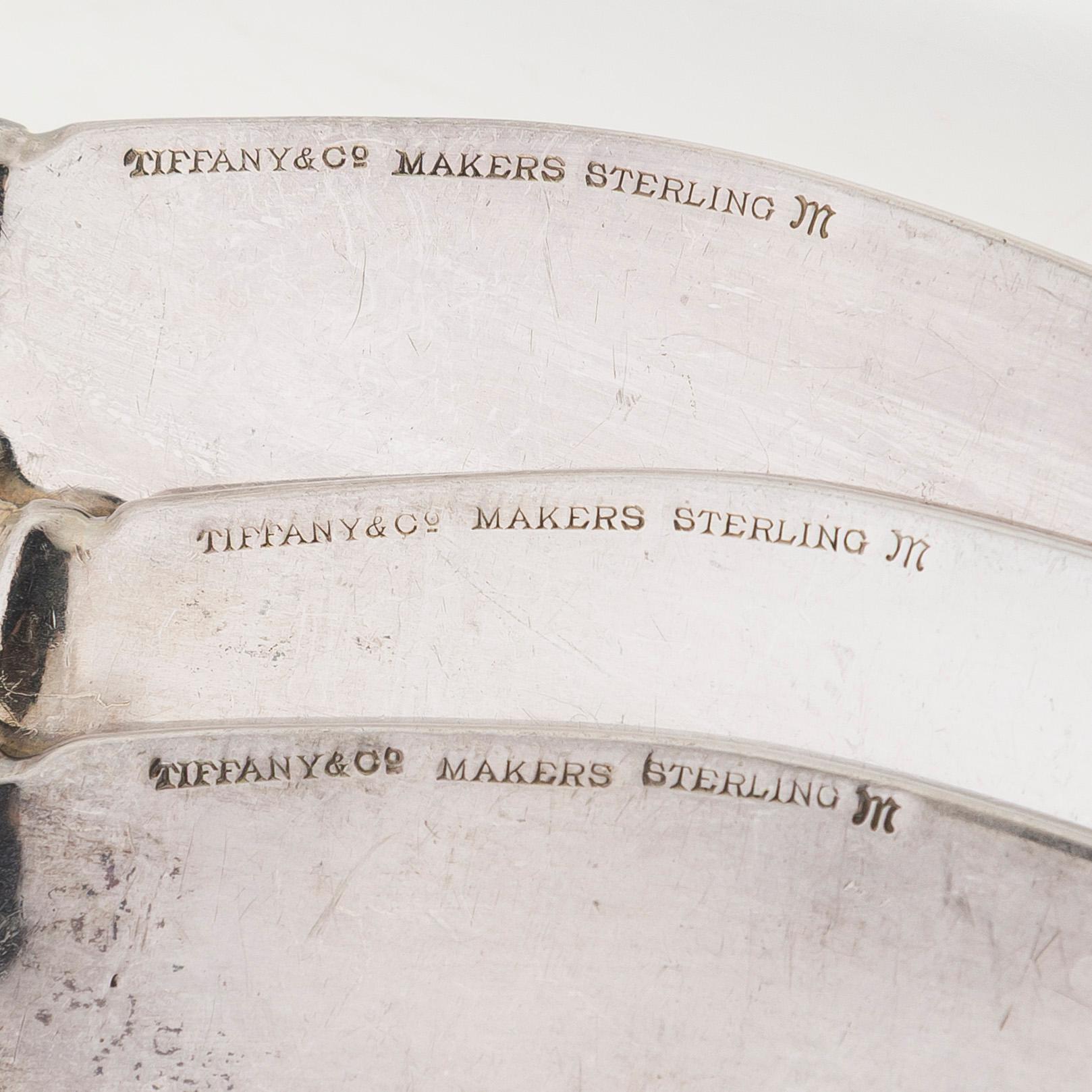 Tiffany & Co, Kala-aterimia, 10 kpl, sterlinghopea, "Palm Pattern", 1900-luvun alkupuoli.