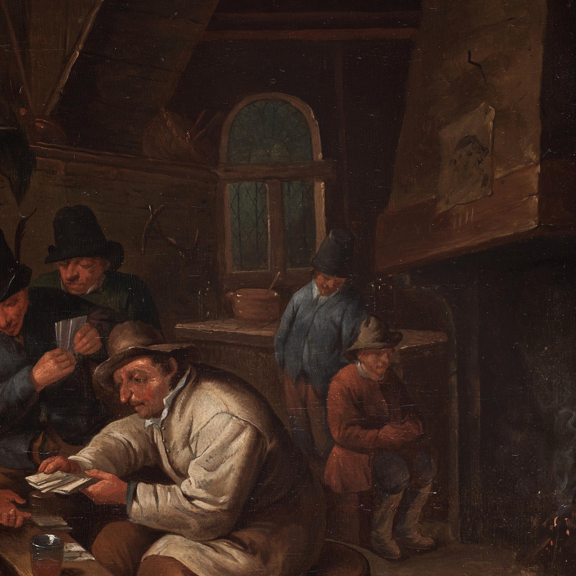 Adriaen van Ostade Follower of, The card players.