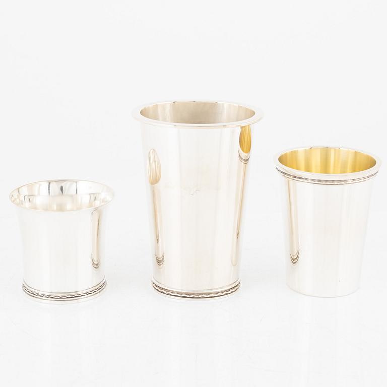 Five Swedish silver beakers, marks of Råström and Gillgren, 1968-1972.
