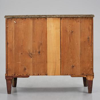A late Gustavian mahogany commode by Erik Nyström (master in Stockholm 1773-88).