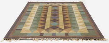 Inga-Mi Varneus Rydgren, a carpet, flat weave, c. 246 x 169 cm, signed IV.