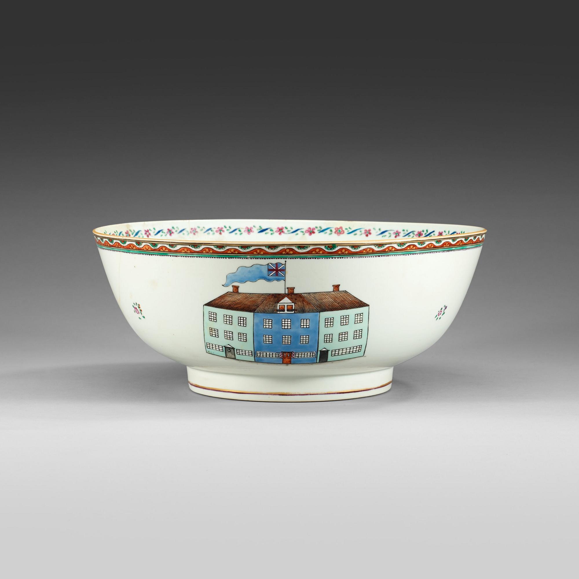 BÅLSKÅL, kompaniporslin. Qing dynastin, Qianlong (1736-95).