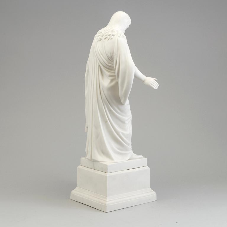 BERTEL THORVALDSEN, after. A porcelain sculpture of Christ from Gustavsberg, 1934.