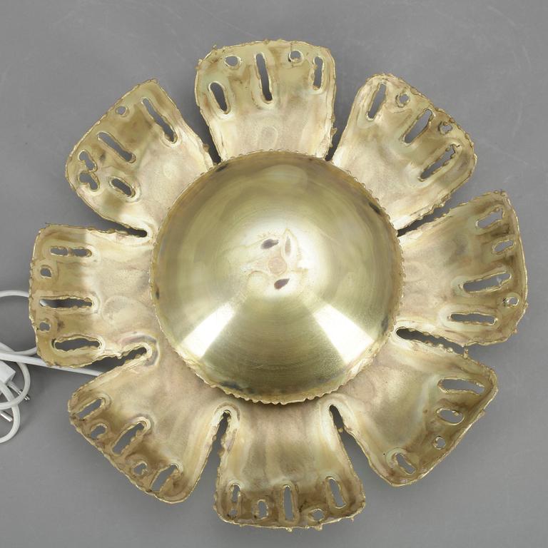 VÄGGLAMPA, mässing, Holm Sørensen & Co, Danmark, kring 1900-talets mitt.