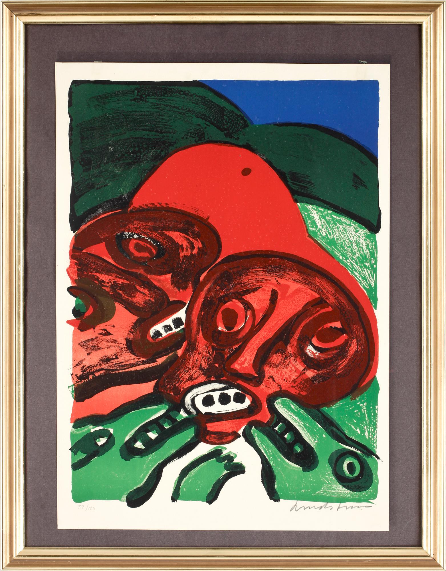 BENGT LINDSTRÖM, färglitografi, sign och numr 39/100.